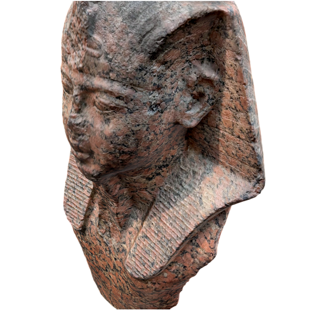 埃及第19王朝法老石雕头像雕塑文物3D模型及AR | 雕塑,AR文物,文物,古董,石雕,埃及法老,拉美西斯二世,大英博物馆,花岗岩,3D模型,3D打印,3D素材,obj,glTF,fbx,dae,stl,3ds,glb,usdz,3dmax,blender模型,VisionPro,3D建模,3D扫描,3d打印模型