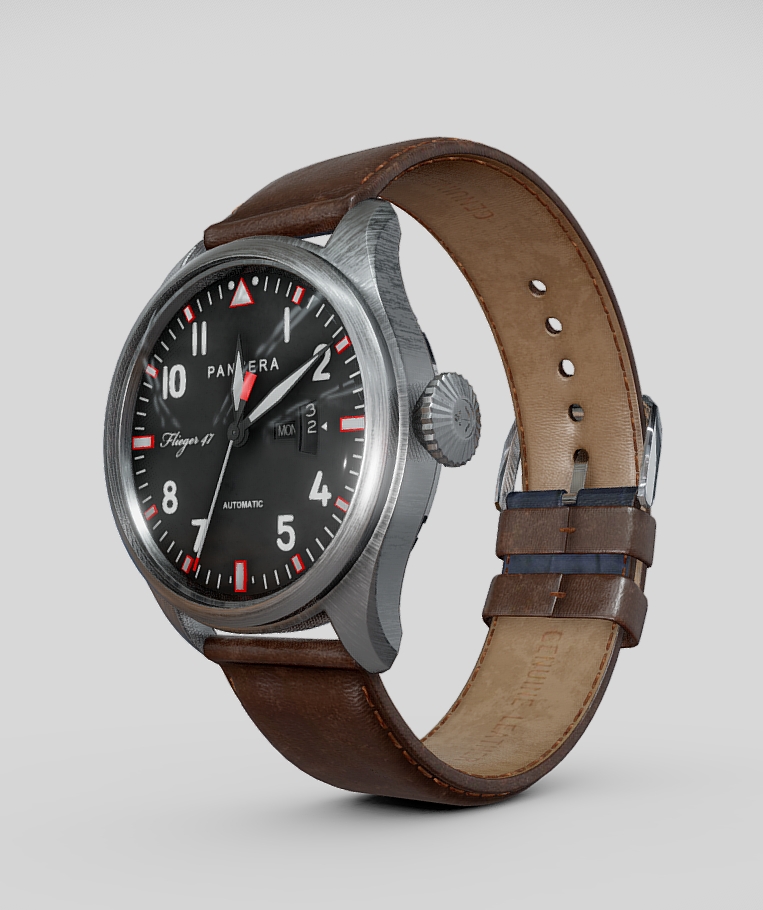 沛纳海（Panzera）飞行员手表 | 意大利,Panzera,沛纳海,腕表,飞行员手表,PanzeraFlieger,腕表品牌,手表,手表3D模型,奢侈品,3D模型,3D打印,3D素材,obj,glTF,fbx,dae,stl,3ds,glb,usdz,3dmax,blender模型,VisionPro,3D建模,3D扫描,3d打印模型