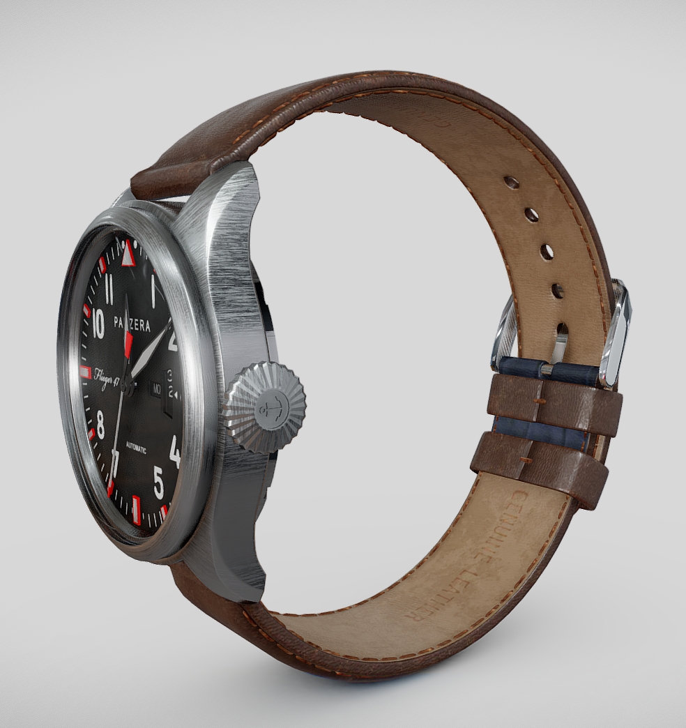 沛纳海（Panzera）飞行员手表 | 意大利,Panzera,沛纳海,腕表,飞行员手表,PanzeraFlieger,腕表品牌,手表,手表3D模型,奢侈品,3D模型,3D打印,3D素材,obj,glTF,fbx,dae,stl,3ds,glb,usdz,3dmax,blender模型,VisionPro,3D建模,3D扫描,3d打印模型