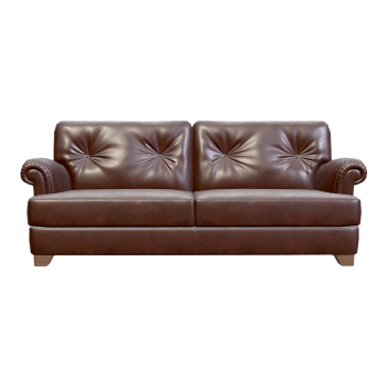 美式沙发深棕色乡村复古真皮沙发