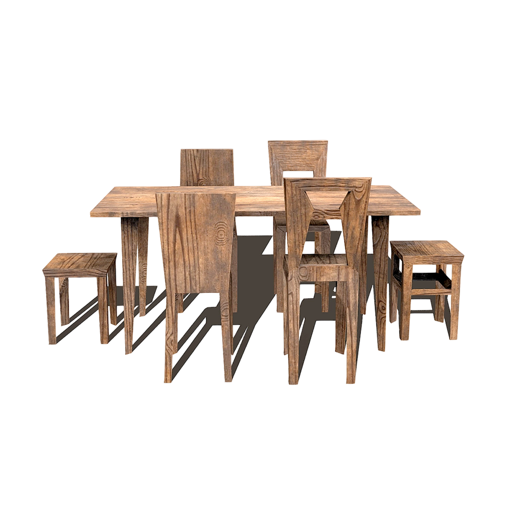 木制餐桌椅组合套装 | 餐桌,餐椅,餐桌椅组合,实木餐桌,实木餐椅,餐桌椅,家具组合,木制家具,木制餐桌,木制餐椅,3D模型,3D打印,3D素材,obj,glTF,fbx,dae,stl,3ds,glb,usdz,3dmax,blender模型,VisionPro,3D建模,3D扫描,3d打印模型