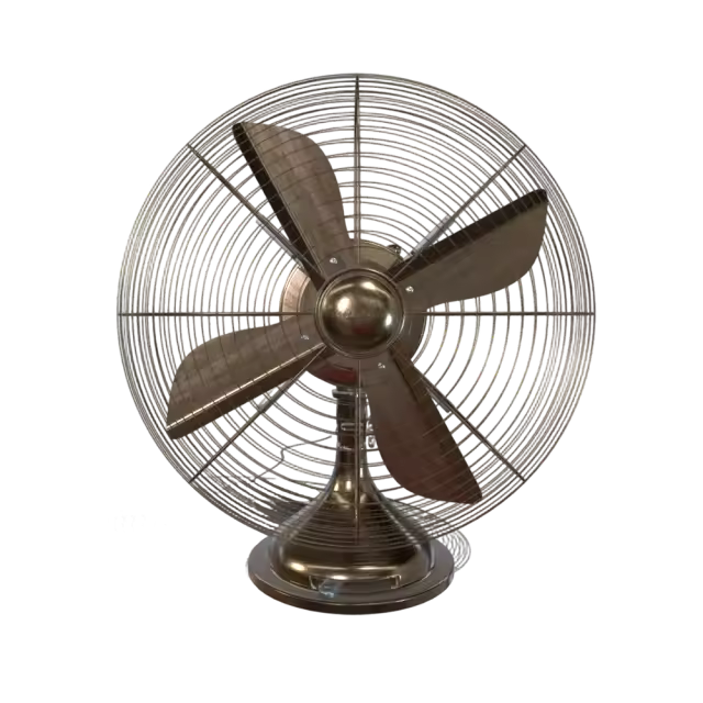 复古办公桌电风扇模型预览图