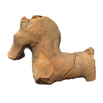 古代陶土马雕像