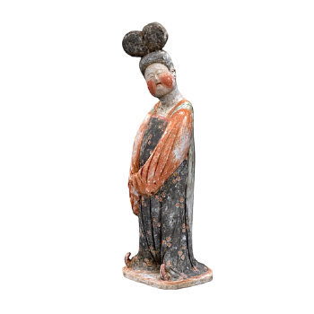 中国唐代的彩绘侍女俑