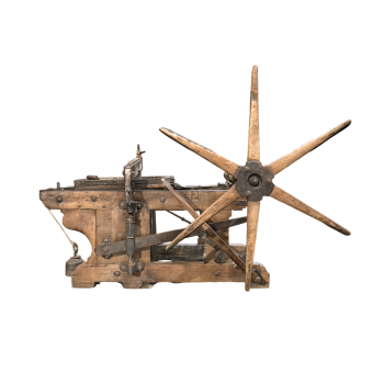 古老的木制平版印刷机