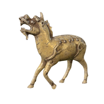 鎏金青铜麒麟雕塑