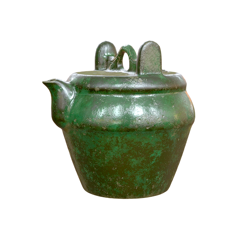 石湾窑绿釉茶壶 | 水壶,茶壶,石湾窑,一指壶,绿釉茶壶,绿釉,3D模型,3D打印,3D素材,obj,glTF,fbx,dae,stl,3ds,glb,usdz,3dmax,blender模型,VisionPro,3D建模,3D扫描,3d打印模型