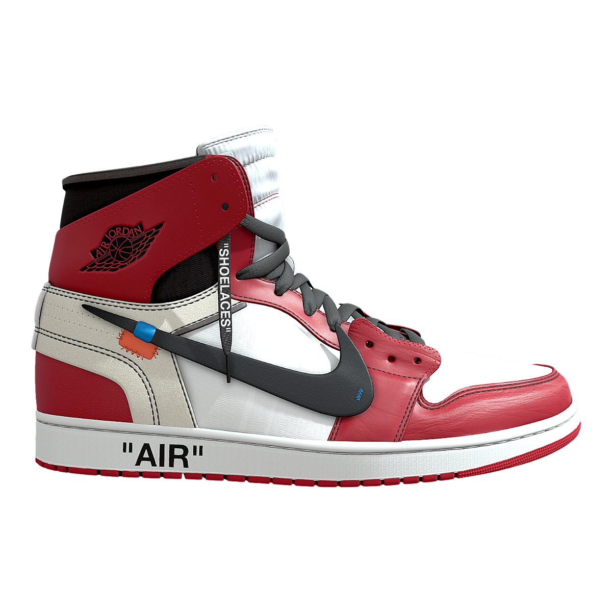 Air Jordan 1xOFF WHITE 芝加哥 复古高帮篮球鞋  | 耐克,AJ1,高帮篮球鞋,AJ1芝加哥,OFF-WHITE联名,OFF-WHITE,宋茜同款,刘逸云同款,Air-Jordan-1,Jordan,3D模型,3D打印,3D素材,obj,glTF,fbx,dae,stl,3ds,glb,usdz,3dmax,blender模型,VisionPro,3D建模,3D扫描,3d打印模型