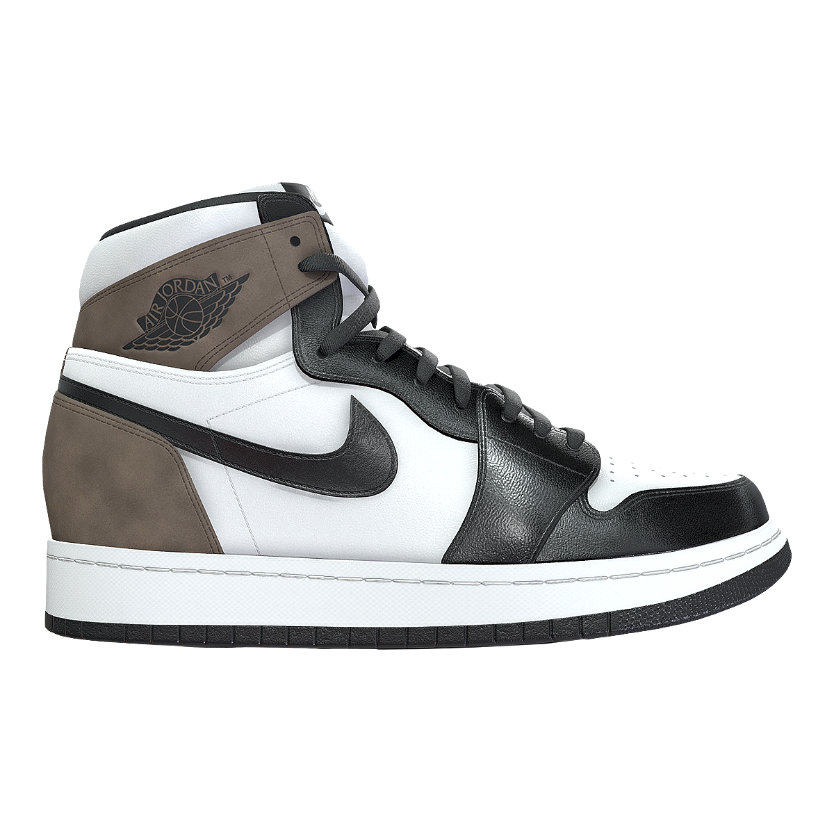Air Jordan 1 Retro High OG "Dark Mocha"小倒钩复古高帮篮球鞋  | 耐克,AJ1,篮球鞋,Jordan,高帮板鞋,AJ1小倒钩,AJ1-Dark-Mocha,陈伟霆同款,王源同款,AJ1合成革,3D模型,3D打印,3D素材,obj,glTF,fbx,dae,stl,3ds,glb,usdz,3dmax,blender模型,VisionPro,3D建模,3D扫描,3d打印模型
