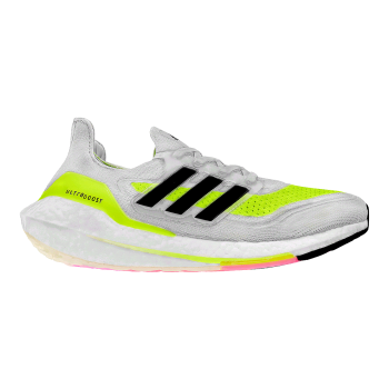 Adidas UltraBoost 2021阿迪达斯低帮跑步鞋 荧光黄白