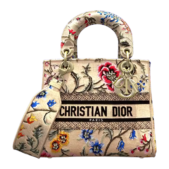 Dior Lady D- Lite 迪奥花卉帆布刺绣 手提袋单肩包模型预览图