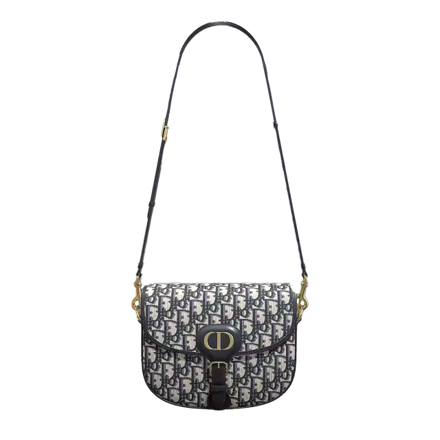 Dior Bobby 迪奥Oblique印花蓝色中号 提花面料斜挎包模型预览图