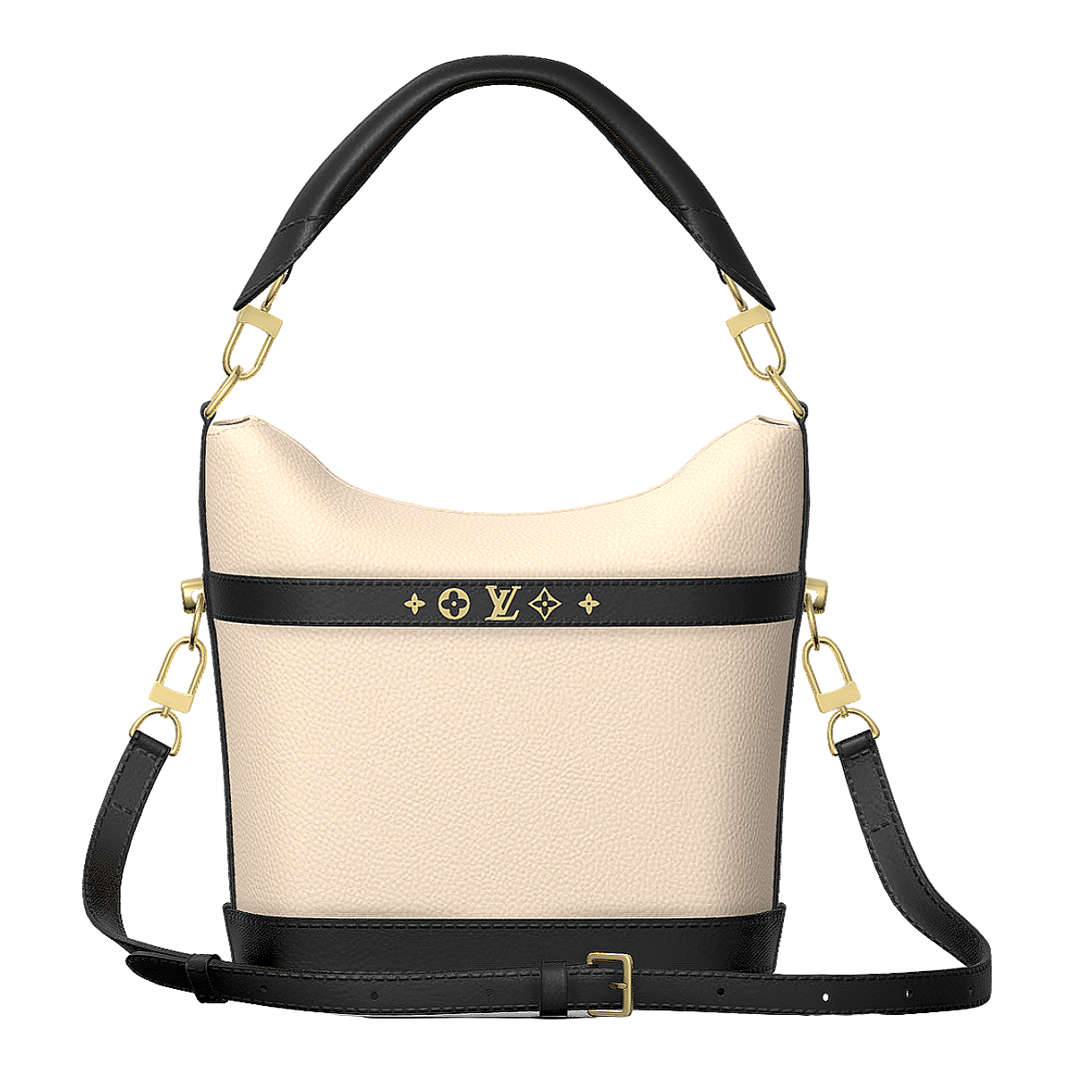 Louis Vuitton Cruiser 路易威登 皮革斜挎手提包 奶白色