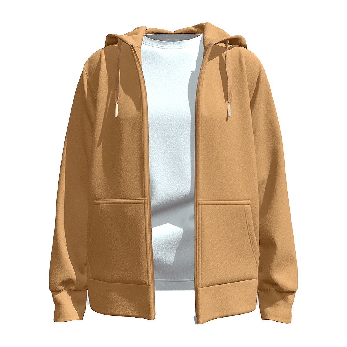 休闲宽松连帽开衫拉链卡其色运动外套白色圆领内搭上衣套装 | 休闲,外套,通勤,运动外套,开衫,宽松,连帽外套,拉链外套,卫衣外套,上衣套装,3D模型,3D打印,3D素材,obj,glTF,fbx,dae,stl,3ds,glb,usdz,3dmax,blender模型,VisionPro,3D建模,3D扫描,3d打印模型