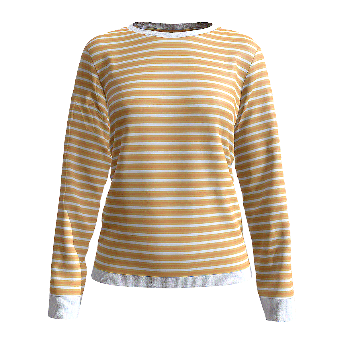 休闲宽松条纹圆领长袖内搭套头长袖 淡黄色 | 休闲,长袖,宽松,针织衫,内搭,条纹内搭,圆领秋衣,秋衣,底衣,套头长袖,3D模型,3D打印,3D素材,obj,glTF,fbx,dae,stl,3ds,glb,usdz,3dmax,blender模型,VisionPro,3D建模,3D扫描,3d打印模型