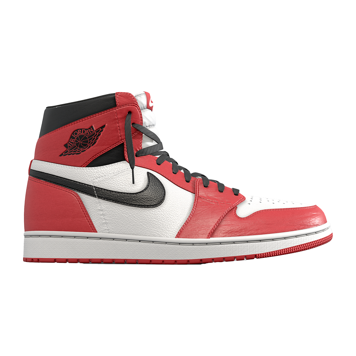 Jordan Air Jordan 1芝加哥 高帮板鞋红黑白 | 休闲鞋,板鞋,高帮,AJ1,篮球鞋,百搭,AJ1芝加哥,Jordan,王源同款,AJ1.5,3D模型,3D打印,3D素材,obj,glTF,fbx,dae,stl,3ds,glb,usdz,3dmax,blender模型,VisionPro,3D建模,3D扫描,3d打印模型