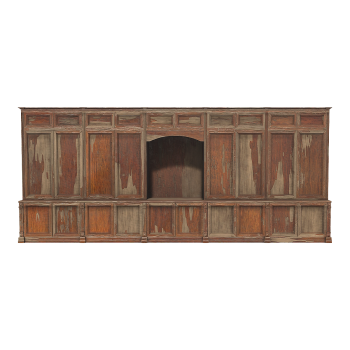 复古做旧大型双开门储物收纳柜-深色橡木