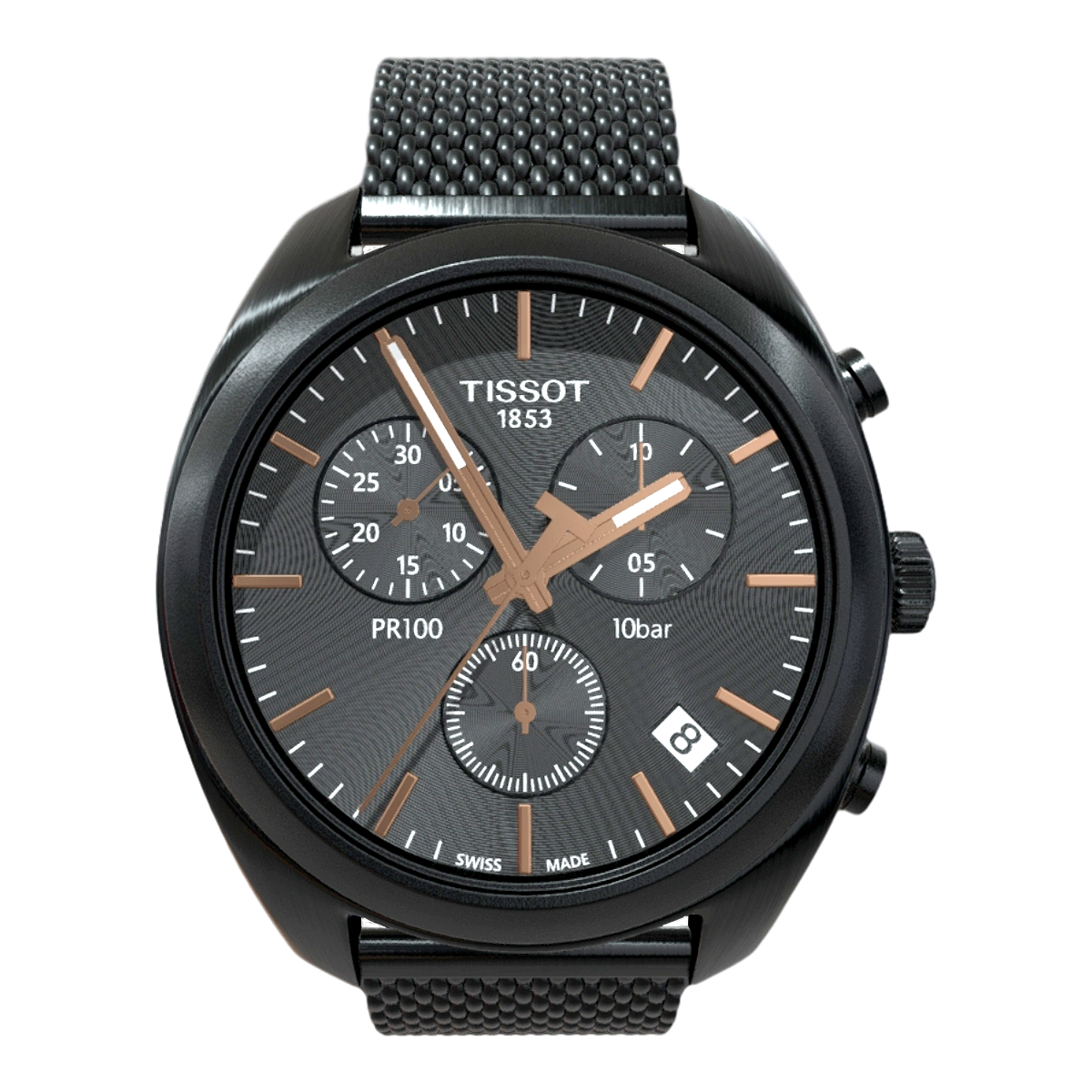 TISSOT天梭PR100计时腕表黑色 | 腕表,手表3D模型,天梭手表,天梭,TISSOT,TISSOT手表,PR100,计时手表,天梭PR100,TISSOTPR100,3D模型,3D打印,3D素材,obj,glTF,fbx,dae,stl,3ds,glb,usdz,3dmax,blender模型,VisionPro,3D建模,3D扫描,3d打印模型