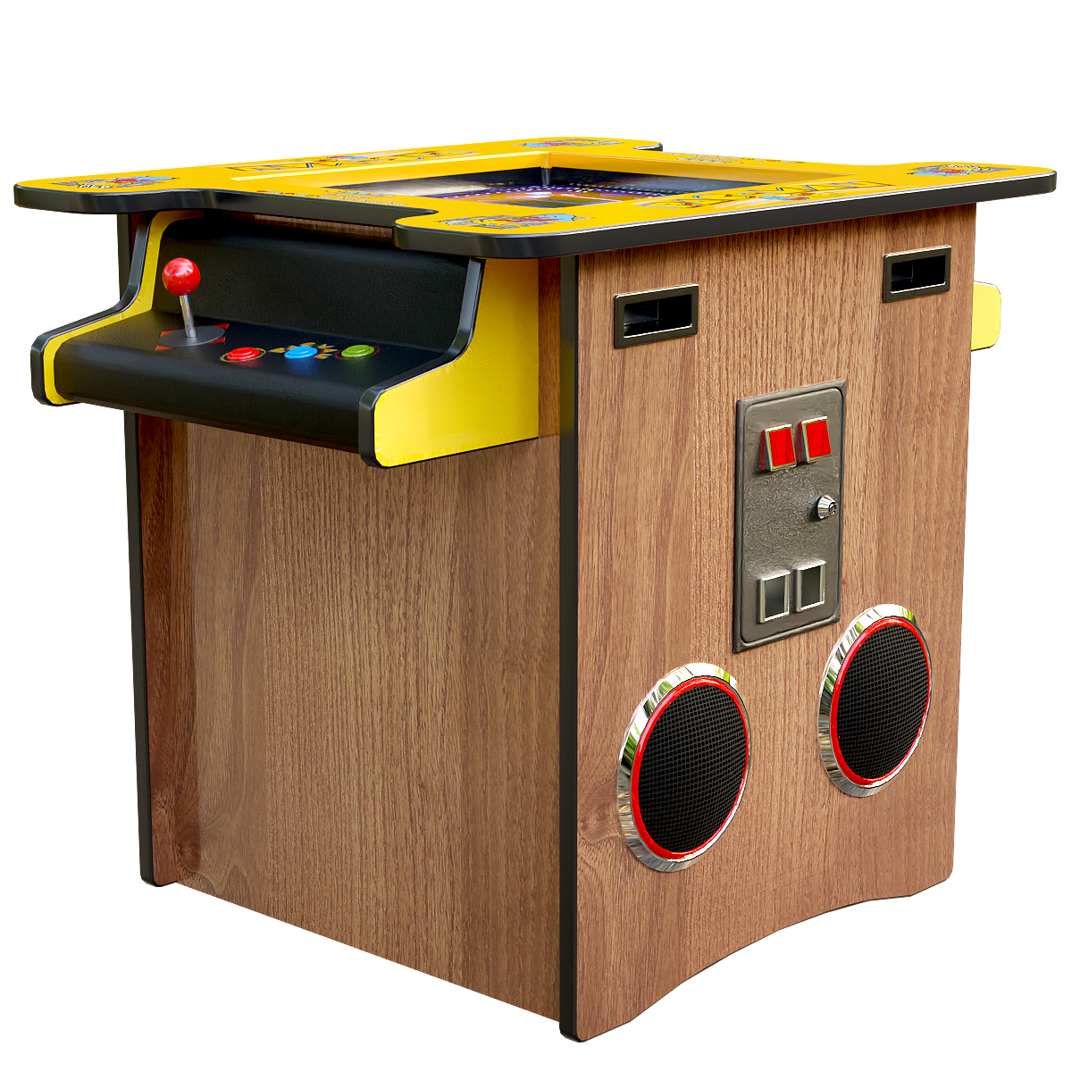 PacMan吃豆人双人桌面街机游戏机 | 游戏机,电子游戏,街机游戏机,吃豆人,PacMan,吃豆人街机,PacMan街机,街机3D模型,桌面街机游戏机,双人游戏,3D模型,3D打印,3D素材,obj,glTF,fbx,dae,stl,3ds,glb,usdz,3dmax,blender模型,VisionPro,3D建模,3D扫描,3d打印模型