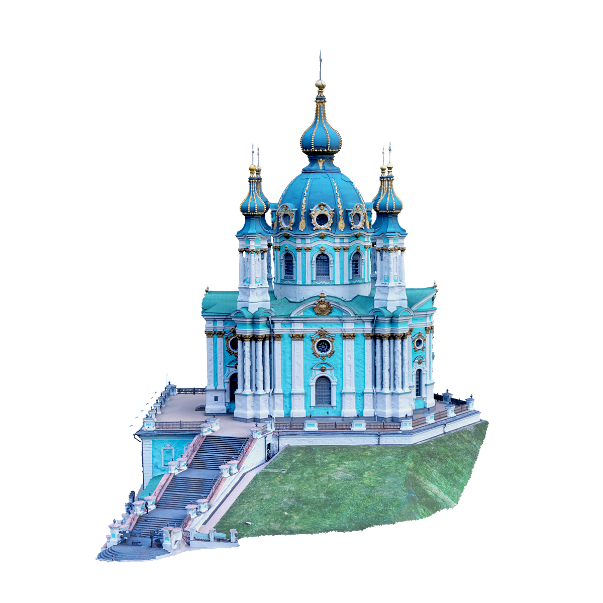 乌克兰圣安德鲁教堂 | 教堂3D模型,宗教建筑,乌克兰,建筑3D扫描,乌克兰圣安德鲁教堂,圣安德鲁教堂,“罗斯的使徒”,圣安德鲁,意大利建筑师巴托洛梅奥·拉斯特拉利,建于18世纪中叶,3D模型,3D打印,3D素材,obj,glTF,fbx,dae,stl,3ds,glb,usdz,3dmax,blender模型,VisionPro,3D建模,3D扫描,3d打印模型
