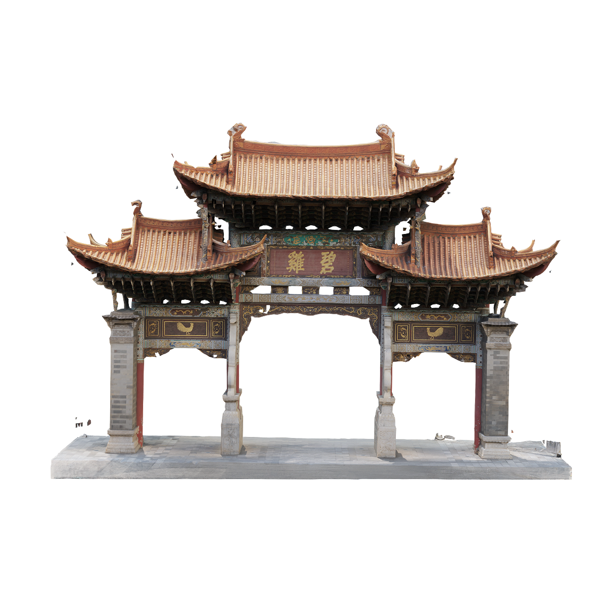 昆明碧鸡牌坊 | 场景部件,大型建筑,建筑3D扫描,牌坊3D模型,昆明碧鸡牌坊,碧鸡牌坊,昆明,建于明宣德年间,碧鸡神,三市街与金碧路交汇处,3D模型,3D打印,3D素材,obj,glTF,fbx,dae,stl,3ds,glb,usdz,3dmax,blender模型,VisionPro,3D建模,3D扫描,3d打印模型