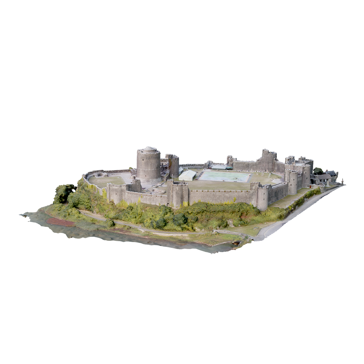 威尔士彭布罗克城堡 | 大型建筑,城堡3D模型,建筑3D扫描,中世纪城堡,彭布罗克城堡,威尔士,彭布罗克郡,1951年起列为一级保护建筑,阿诺尔夫·德蒙哥马利建造,威廉·马歇尔,3D模型,3D打印,3D素材,obj,glTF,fbx,dae,stl,3ds,glb,usdz,3dmax,blender模型,VisionPro,3D建模,3D扫描,3d打印模型