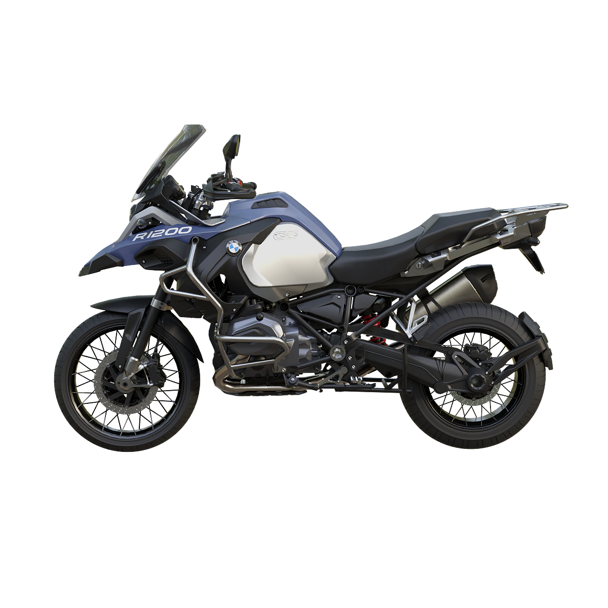 宝马R1200GS摩托车 | 摩托车3D模型,黑白色,BMW,宝马摩托车,宝马R1200GS,GS系列,