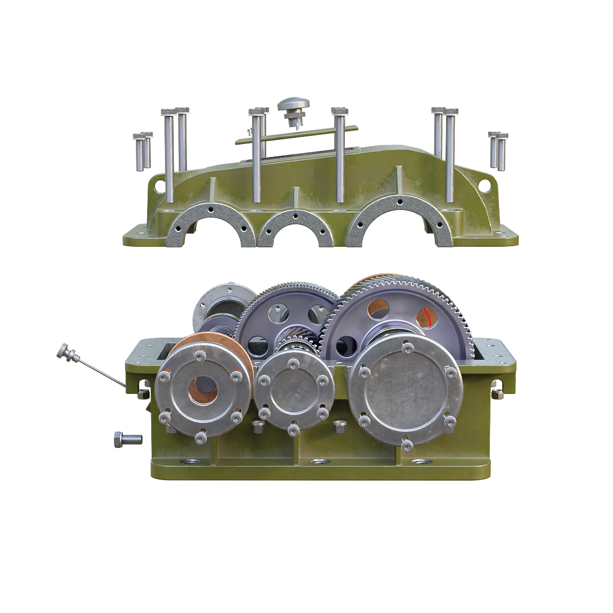 减速齿轮设备（拆分展示带动画）glb | 机械设备,设备3D模型,glb格式,blender文件,减速齿轮,减速齿轮设备,拆分展示,减速齿轮设备3D模型,减速齿轮设备3D动画,3D模型,3D打印,3D素材,obj,glTF,fbx,dae,stl,3ds,glb,usdz,3dmax,blender模型,VisionPro,3D建模,3D扫描,3d打印模型