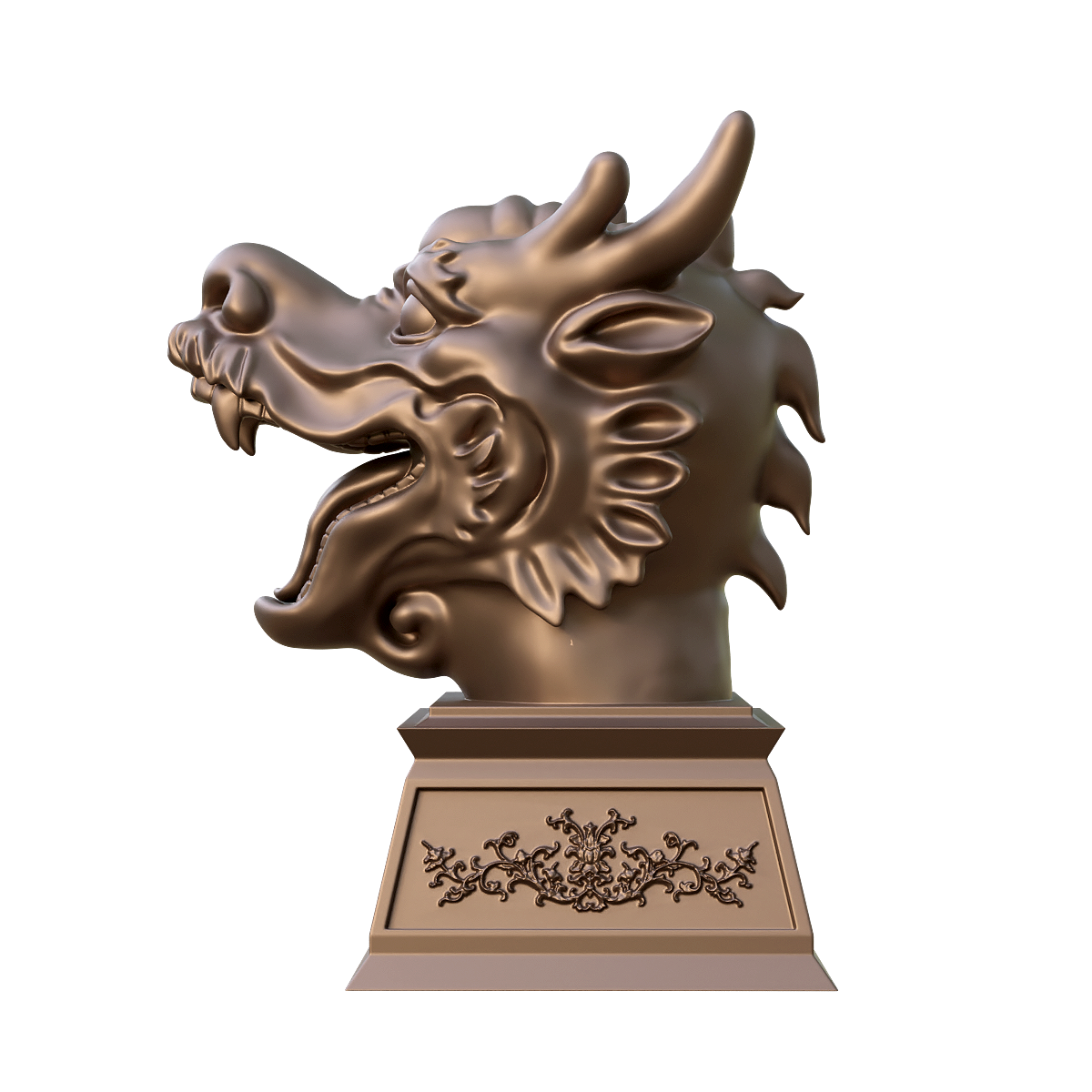 圆明园十二生肖兽首铜像-龙首 | 十二生肖第五,圆明园十二生肖兽首铜像,十二生肖兽首3D打印,铜像3D模型,中国文化历史,北京圆明园,龙首,辰时（7时至9时）,现收藏于中国台湾,象征着权力和尊贵,3D模型,3D打印,3D素材,obj,glTF,fbx,dae,stl,3ds,glb,usdz,3dmax,blender模型,VisionPro,3D建模,3D扫描,3d打印模型