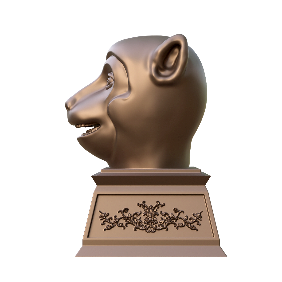 圆明园十二生肖兽首铜像-猴首 | 十二生肖第九,圆明园十二生肖兽首铜像,十二生肖兽首3D打印,铜像3D模型,中国文化历史,北京圆明园,保利艺术博物馆,中国保利集团,申时（15时至17时）,猴首,3D模型,3D打印,3D素材,obj,glTF,fbx,dae,stl,3ds,glb,usdz,3dmax,blender模型,VisionPro,3D建模,3D扫描,3d打印模型