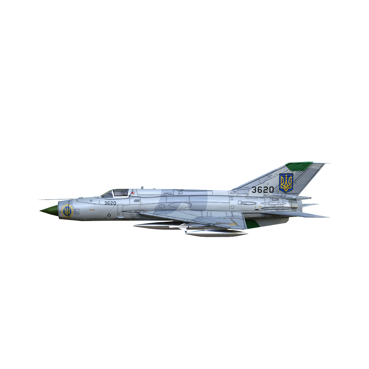 苏联MiG-21"Fishbed"战斗机（灰蓝色） | 军事载具,苏联战斗机,飞行载具,战斗机3D模型,MiG-21