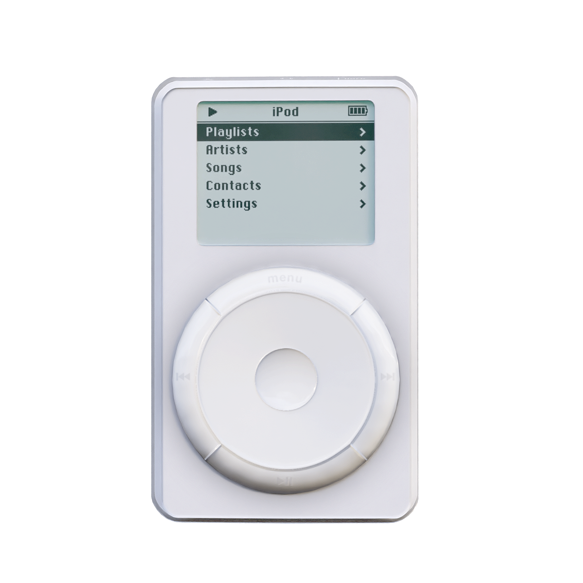 第一代Apple iPod音乐播放器 | 白色,苹果公司,数码产品,Apple,音乐播放器,苹果音乐播放器,设计简洁,AppleiPod,iPod,点击轮,3D模型,3D打印,3D素材,obj,glTF,fbx,dae,stl,3ds,glb,usdz,3dmax,blender模型,VisionPro,3D建模,3D扫描,3d打印模型