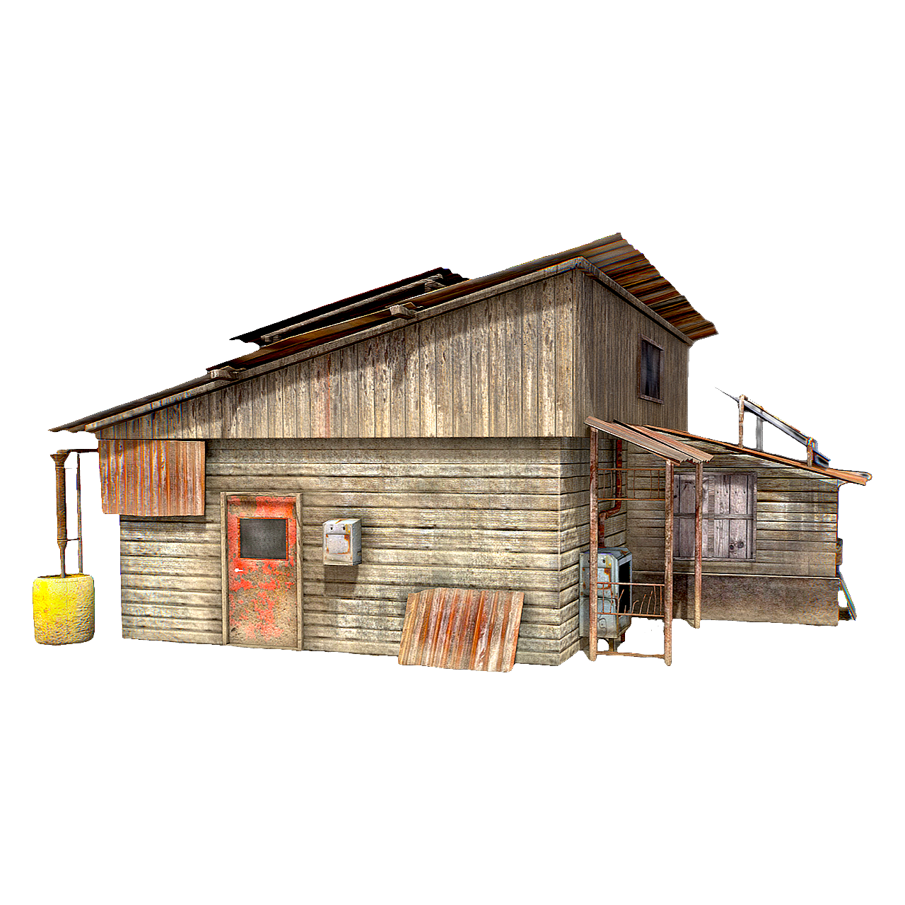 游戏《孤岛惊魂5》中的建筑：野外小屋 | 建筑,木屋,小屋,小木屋,游戏建筑,游戏建筑3D模型,孤岛惊魂5,野外小屋,孤岛惊魂,FARCRY5,3D模型,3D打印,3D素材,obj,glTF,fbx,dae,stl,3ds,glb,usdz,3dmax,blender模型,VisionPro,3D建模,3D扫描,3d打印模型