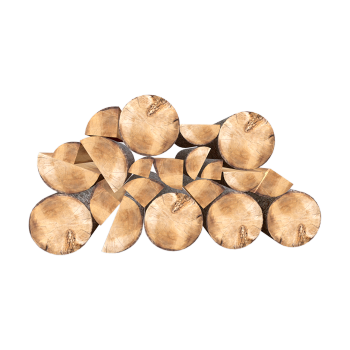 一堆砍好的原木木材