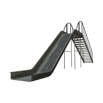 废弃公园的金属滑梯