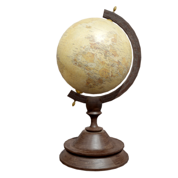 老式红木牛皮纸地球仪