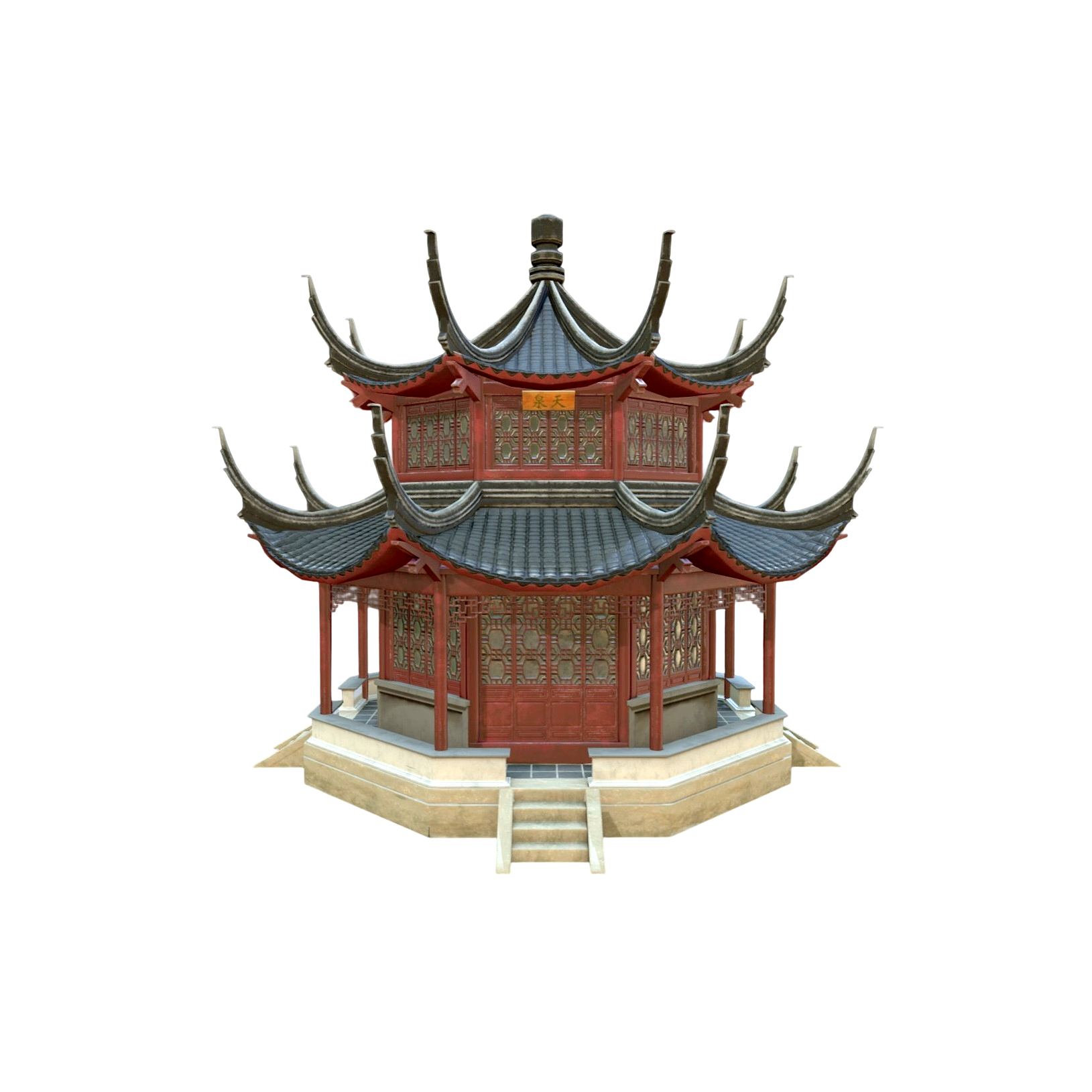 中式红木楼阁