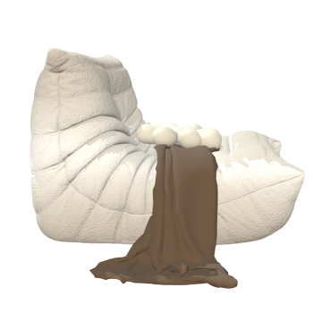 欧式极简白色懒人沙发