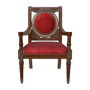 老式皮艺红染木制椅