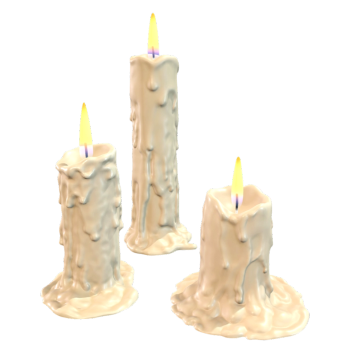 三支点燃的蜡烛（3D动画模型）