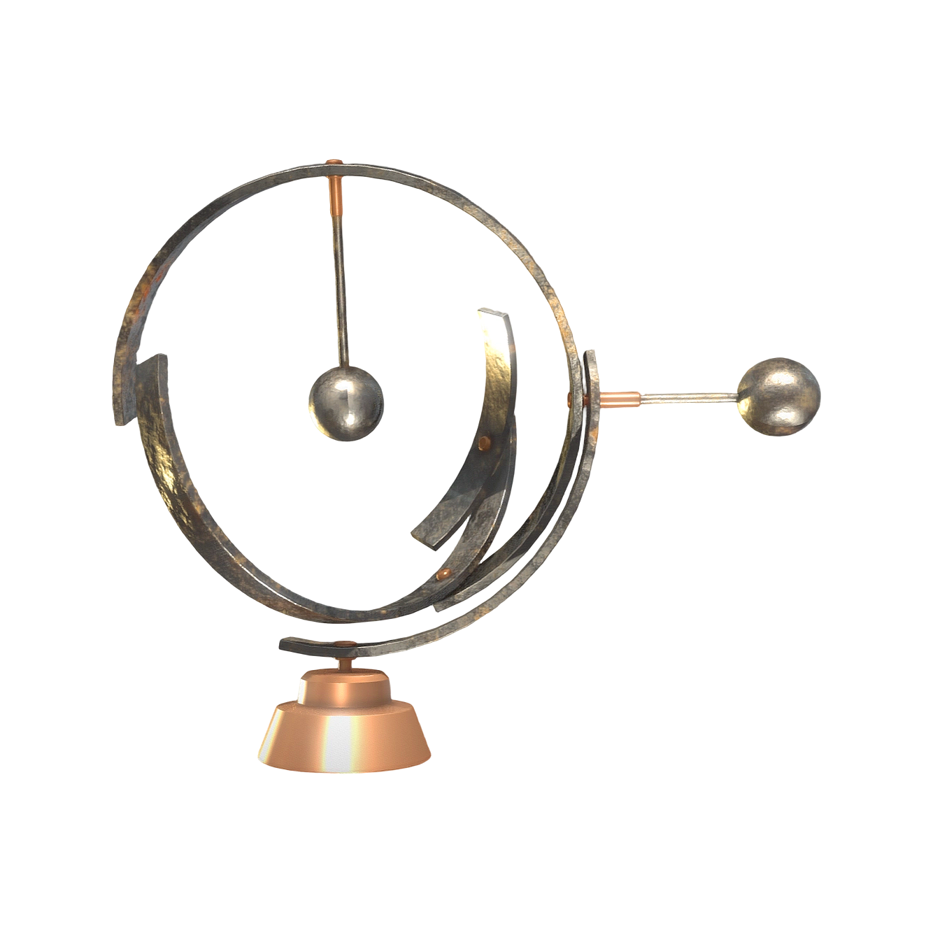 天体单摆饰品（3D动作模型）3D模型预览图，支持stl,blend,fbx,glb,gltf格式下载