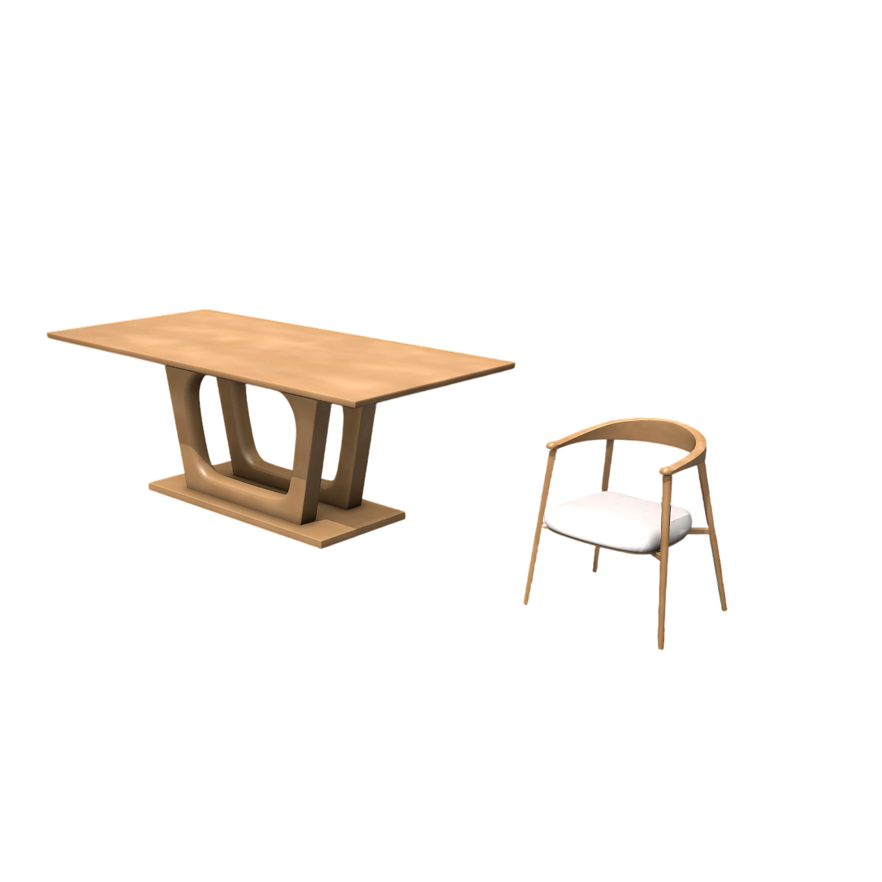 现代木质餐桌椅套装 | 家具,家具模型,现代,木质,自然,耐用,木质家具,餐座椅套餐,3D模型,3D打印,3D素材,obj,glTF,fbx,dae,stl,3ds,glb,usdz,3dmax,blender模型,VisionPro,3D建模,3D扫描,3d打印模型