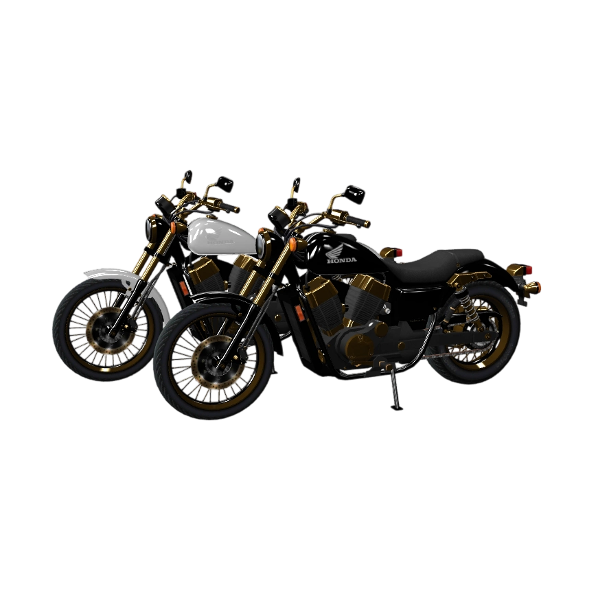 巡航摩托车 | 复古摩托车,Honda,Shadow,RS,2010,款,巡航摩托车,Alex.Ka.,定制,金色元,3D模型,3D打印,3D素材,obj,glTF,fbx,dae,stl,3ds,glb,usdz,3dmax,blender模型,VisionPro,3D建模,3D扫描,3d打印模型