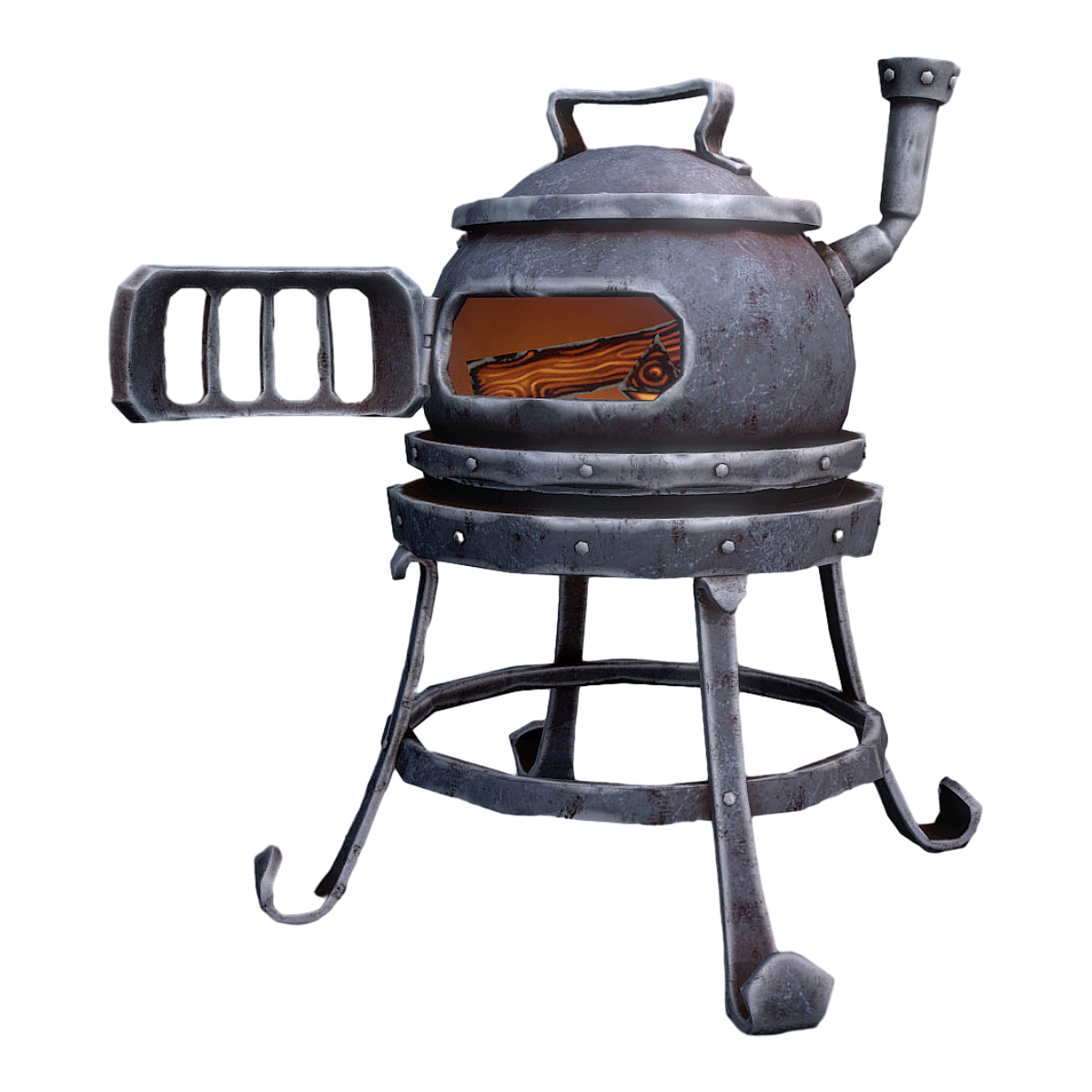 户外柴火炉烧木柴的熔炉 | 熔炉,柴火炉,炉台,炉子,铁炉,户外烤炉,3D模型,3D打印,3D素材,obj,glTF,fbx,dae,stl,3ds,glb,usdz,3dmax,blender模型,VisionPro,3D建模,3D扫描,3d打印模型