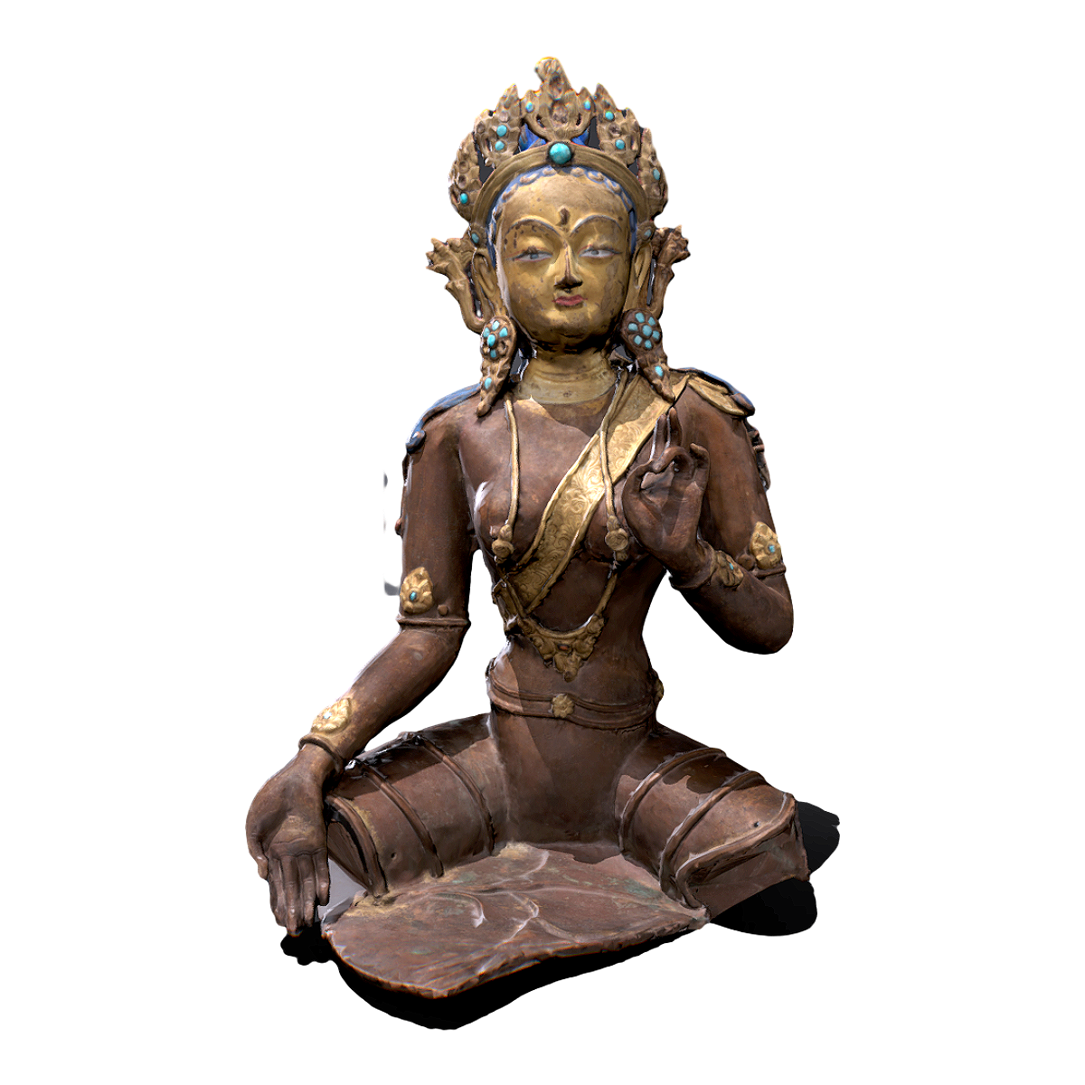 【3D扫描】绿度母雕塑 | 雕塑,雕像,宗教,绿度母,宗教人物,绿度母雕像,宗教雕塑,文物雕塑,GreenTara,文物3D扫描,3D模型,3D打印,3D素材,obj,glTF,fbx,dae,stl,3ds,glb,usdz,3dmax,blender模型,VisionPro,3D建模,3D扫描,3d打印模型