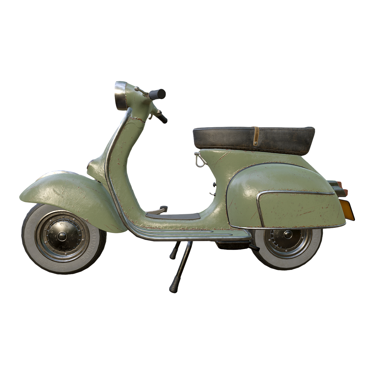 军绿色的Vespa摩托车 | 复古,摩托车,Piaggio,复古摩托车,Vespa摩托车,小型摩托车,维斯帕,韦世柏,黄蜂摩托车,维斯帕摩托车,3D模型,3D打印,3D素材,obj,glTF,fbx,dae,stl,3ds,glb,usdz,3dmax,blender模型,VisionPro,3D建模,3D扫描,3d打印模型