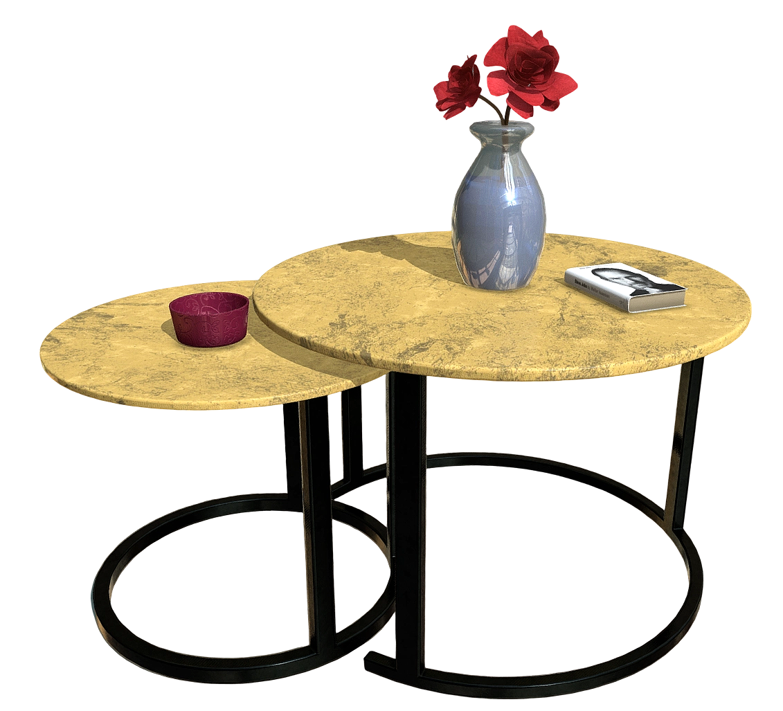 摆着花瓶的茶几圆形咖啡桌 | 咖啡桌,桌子,茶几,边几,边桌,花瓶,圆形茶几,圆形桌,客厅茶几,小茶几,3D模型,3D打印,3D素材,obj,glTF,fbx,dae,stl,3ds,glb,usdz,3dmax,blender模型,VisionPro,3D建模,3D扫描,3d打印模型