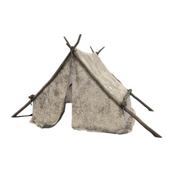 一个原始风格的帐篷