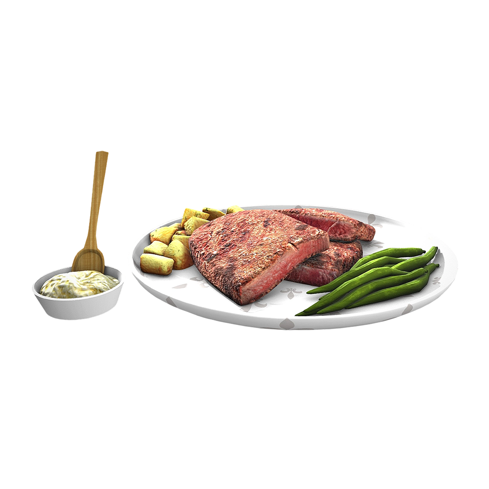 牛排套餐 | 美食,牛排,牛排套餐,烤土豆,土豆块,西餐,西式正餐,3D模型,3D打印,3D素材,obj,glTF,fbx,dae,stl,3ds,glb,usdz,3dmax,blender模型,VisionPro,3D建模,3D扫描,3d打印模型