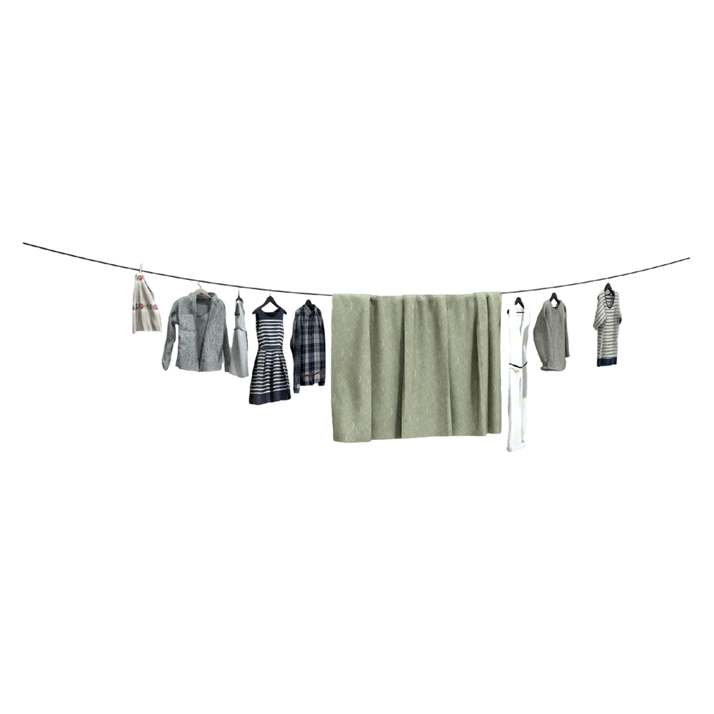 晾衣绳上的衣物 | 衣服,衣物,晾衣绳,3D模型,3D打印,3D素材,obj,glTF,fbx,dae,stl,3ds,glb,usdz,3dmax,blender模型,VisionPro,3D建模,3D扫描,3d打印模型